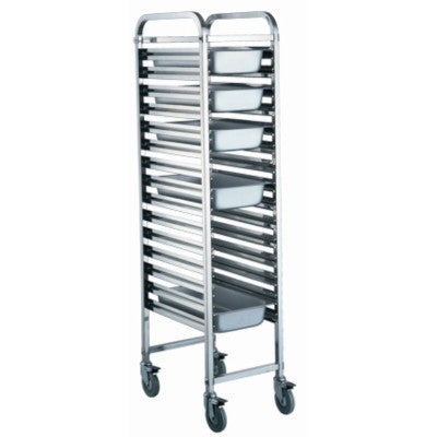 Stainless Steel 1/1 GN Single Trolley, High With Platform