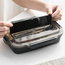 5 Compartment Food Container Lunch Box With Stainless Steel Spoon & Chopsticks