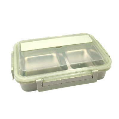 2 Compartment Food Container Lunch Box With Stainless Steel Spoon & Chopsticks