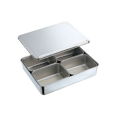 Stainless Steel 4 Compartment Condiment Container With Cover
