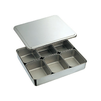 Stainless Steel 6 Compartment Condiment Container With Cover