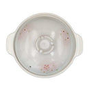 Earthenware Claypot Casserole W Lid, Red Blossom Design