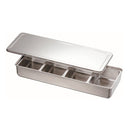 Stainless Steel 4 Compartment Condiment Container, Long