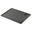 Revol Basalt Rectangular Steak Plate With Indent, Matt Slate