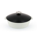 Revol Revolution 2 Induction Oval Cocotte, White Body & Satin Black Lid