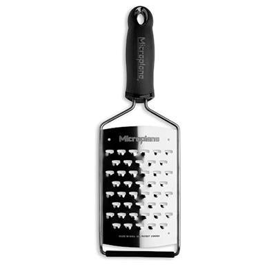 Microplane Gourmet Series Ultra Coarse Cheese Grater, Black Handle
