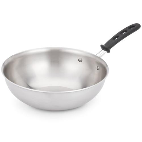 Vollrath Tribute Induction Wok Flat Base, 3-Ply Stainless Steel