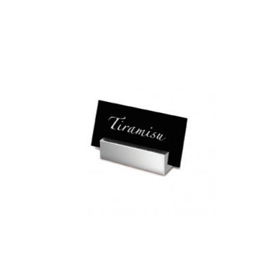 Athena Stainless Steel Buffet Tag Holder, Mirror Finish