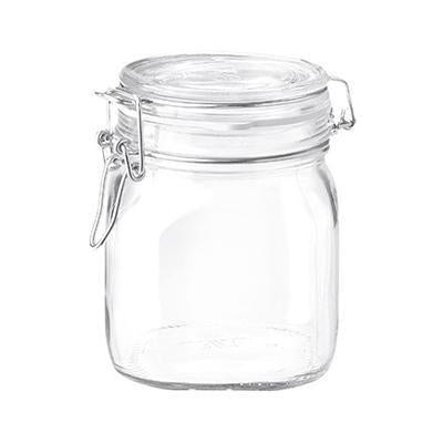 Bormioli Rocco Fido Square Glass Jar, Lock Cover