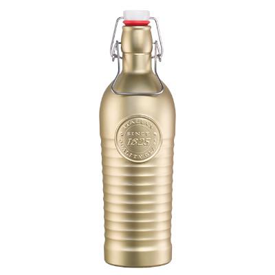 Bormioli Rocco Officina Glass Bottle With Cap, Gold