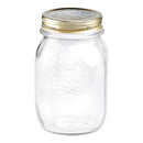 Bormioli Rocco Quattro Stagioni Glass Jar, Gold Screw Cover