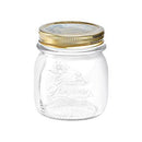Bormioli Rocco Quattro Stagioni Glass Jar, Gold Screw Cover