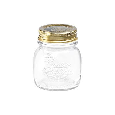 Bormioli Rocco Quattro Stagioni Glass Jar, Gold Screw Cover