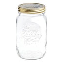 Bormioli Rocco Quattro Stagioni Glass Jar, Gold Screw Cover