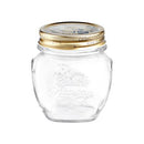 Bormioli Rocco Quattro Stagioni Amphora Glass Jar, Gold Screw Cover