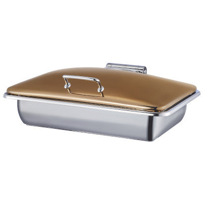 Gastro COSMO Stainless Steel Induction Chafing Dish With Insert, Rose Gold Lid, Size 1/1