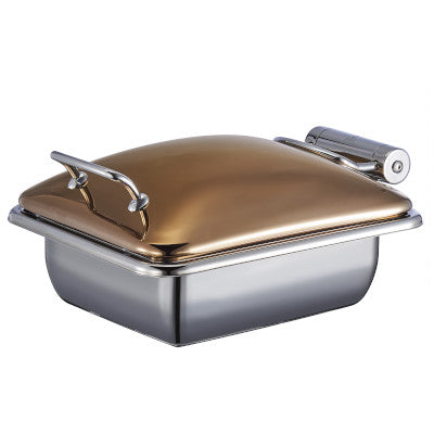 Gastro COSMO Stainless Steel Induction Chafing Dish With Insert, Rose Gold Lid, Size 1/2