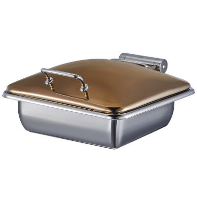 Gastro COSMO Stainless Steel Induction Chafing Dish With Insert, Rose Gold Lid, Size 2/3