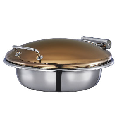 Gastro COSMO Stainless Steel Induction Round Small Chafing Dish With Insert, Rose Gold Lid
