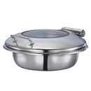 Gastro COSMO Stainless Steel Induction Round Small Chafing Dish With Insert, Glass Lid