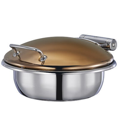 Gastro COSMO Stainless Steel Induction Round Large Chafing Dish With Insert, Rose Gold Lid
