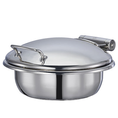 Gastro COSMO Stainless Steel Induction Round Large Chafing Dish With Insert, Stainless Steel Lid
