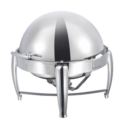 Gastro FIESTA Stainless Steel Induction Round Chafing Dish With Insert, Stainless Steel Roll-Top Lid
