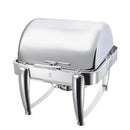 Gastro FIESTA Stainless Steel Induction Chafing Dish With Insert, Stainless Steel Roll-Top Lid, Size 2/3