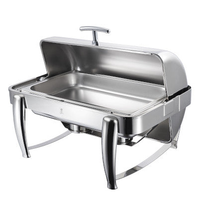 Gastro FIESTA Stainless Steel Induction Chafing Dish With Insert, Stainless Steel Roll-Top Lid, Size 1/1