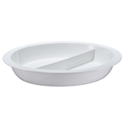 Gastro Porcelain Round Divided Food Insert Pan, 6ltr