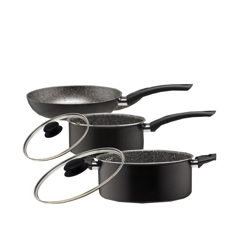 Piardinox Induction Line Non-Stick Induction Frying Pan & Pots (Set of 3pcs)