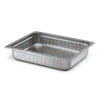 Gourmet Steel 201 Stainless Steel Food Insert Perforated Pan, Size 2/1