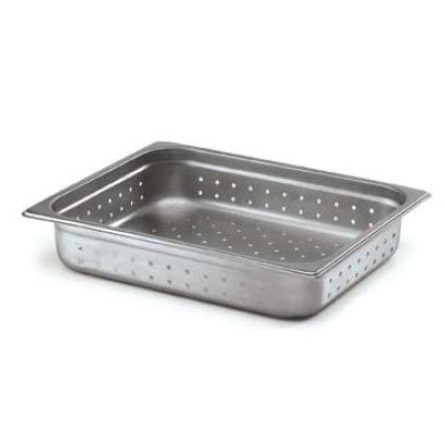 Gourmet Steel 201 Stainless Steel Food Insert Perforated Pan, Size 1/1