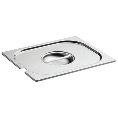 Gourmet Steel 201 Stainless Steel Food Insert Pan Notched Cover Only, Size 1/4