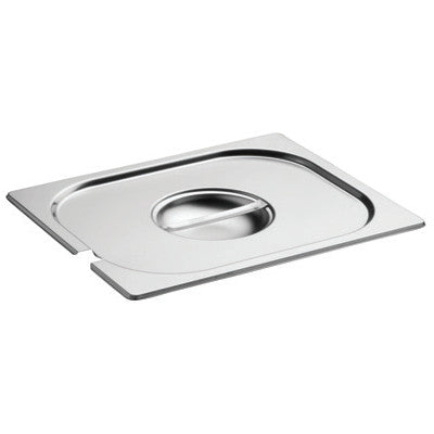 Gourmet Steel 201 Stainless Steel Food Insert Pan Notched Cover Only, Size 2/1